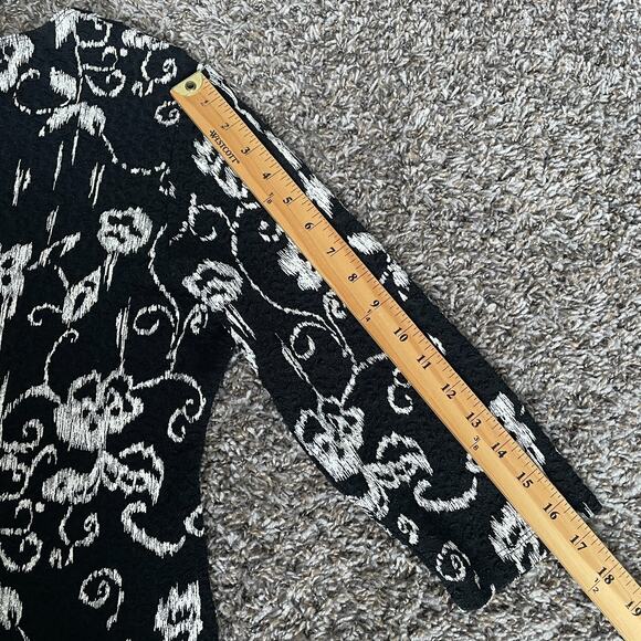 Y2K Top Size Large Black White Floral Casual Stretch Fairy Grunge Whimsigoth - Picture 11 of 13